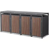 ML-Design Mülltonnenbox 4er 260 x 80 x 120 cm beige