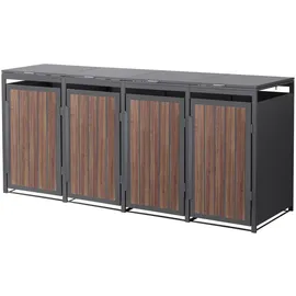 ML-Design Mülltonnenbox 4er 260 x 80 x 120 cm beige