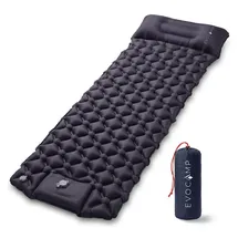 evocamp Isomatte selbstaufblasend Ultraleicht, Camping Matratze, 195x60, mit integrierter Fußpumpe und Kissen, Luftmatratze Camping, mit kleinem Packmaß, Outdoor Schlafmatte, bis 150 kg, dunkelblau
