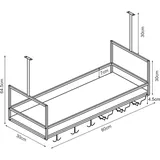 [en.casa] Weinregal Borejle 80 x 30 x 65 cm Schwarz/Walnuss