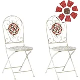 Beliani Spello Gartenstuhl 40 x 40 x 94 cm weiß/rot/grau 2 St.