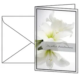 Sigel Trauerkarten weiße Amaryllis DS006 DIN A6, 10 St.