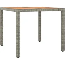 vidaXL Gartentisch mit Holzplatte Grau Poly Rattan & Massivholz Akazie