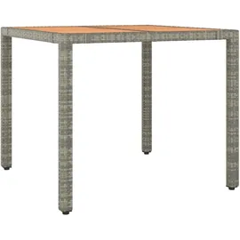 vidaXL Gartentisch mit Holzplatte Grau Poly Rattan & Massivholz Akazie