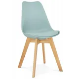 KADIMA DESIGN Stuhl, Türkis, Kunststoff, Echtholz,Eiche, 48x83x56 cm, Esszimmer, Stühle, Esszimmerstühle, Vierfußstühle