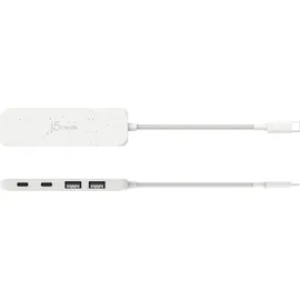j5create Umweltfreundlicher USB-C-zu-Hub Typ C & Typ A Gen 2 mit 4 Anschlüssen,