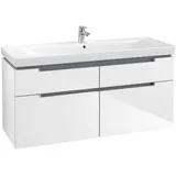 Villeroy & Boch Subway 2.0 Waschtischunterschrank XXL 1287 cm, Griffe chromfarbig glänzend, 4 Auszüge