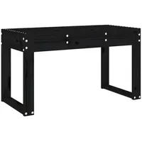 Furnicato Gartenbank Schwarz 80x38x45 cm Massivholz Kiefer