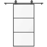 vidaXL Schiebetür mit Beschlag 102x205 cm ESG-Glas & Aluminium