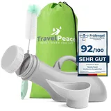 TRAVELPEACE Urinal, diskrete Urinflasche, 3in1 Komplett-Set für Männer und Frauen grau