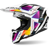 Airoh Twist 3 Rainbow Motocross Helm, schwarz-weiss-pink, Größe M