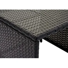 Mendler Hocker Poly-Rattan 2er-Set 0 x 0 x 0 cm Schwarz