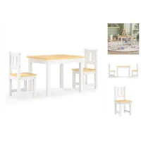 vidaXL 3-tlg. Kinder-Sitzgruppe Weiß und Beige MDF