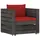 vidaXL 2-tlg. Garten-Lounge-Set mit Kissen grau/rot