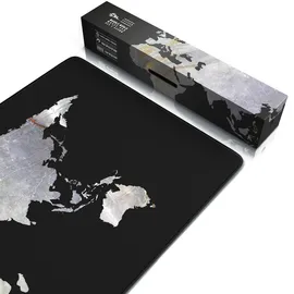 CSL Gaming Mauspad, XXL Schreibtischunterlage 900 x 400mm, Präzision & Geschwindigkeit, Marmor schwarz