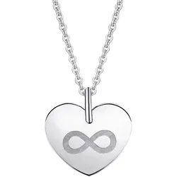 Ketten-Anhänger ONE ELEMENT "Herz mit Gravur unendlich Herz Anhänger aus 333 Weißgold", silber, Schmuckanhänger, Damen, Weißgold 333, Damen Gold Schmuck Herz mit Gravur unendlich