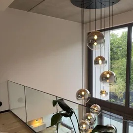 s.luce Orb 8-flg. E27 60 cm Rund Gold Verlauf/Rauch/Schwarz