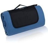 your GEAR Blue XL Picknickdecke 200x200 Camping Fleece Decke wasserdichte & isolierte Stranddecke