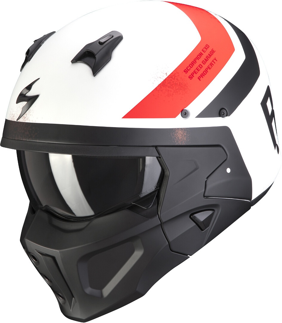Scorpion Covert-X T-Rust Helm, wit-rood, XS 54 55