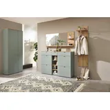 Stella Trading BARI Flurgarderoben Set 208 x 202 x 38 cm Schilfgrün