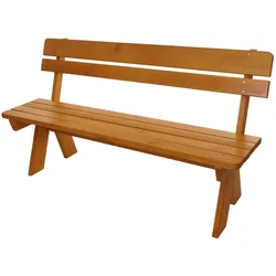 Gartenbank MCW-L66, Sitzbank Holzbank Parkbank, Gastronomie-Qualität, Massiv-Holz 148cm ~ honigfarben