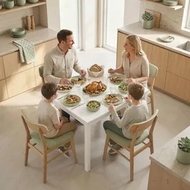 Homcom Esstisch 70 x 74 x 120 cm weiß