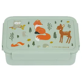 A Little Lovely Company Bento Lunchbox Brotdose, 14x21 cm (Waldtiere Grün) – Grün