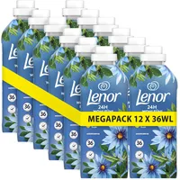 Lenor Weichspüler Megapack, 12 × 36 Waschladungen, Meeresbrise, 24h Wohlfühlfrische Mit Einer Note Ätherischer Öle