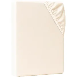AM Qualitätsmatratzen Spannbettlaken Jersey 105 x 190 cm creme