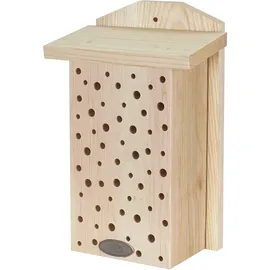 dehner natura premium Insektenhotel Laurentia, Insektenhaus / Nistkasten für Bienen/Schmetterlinge/Käfer, ca. 19 x 30 x 11 cm, aus FSC-zertifiziertem Kiefernholz / Metall, natur