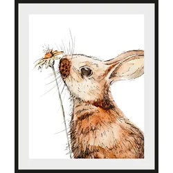 Bild QUEENCE "Agilo", braun (farbe rahmen: schwarz, farbe bild(er): braun), B:30cm H:40cm, Acrylglas, Papier, Holz, Bilder, HD Premium Poster-Druck inkl. Holzrahmen