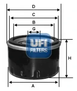 UFI Ölfilter 2315900 Anschraubfilter 82mm GewindemaßM 20 X 1,5 für Ford GM HONDA MAZDA