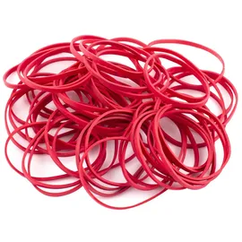 D.RECT - Gummiband | 1kg Beutel | Gummiring | Größe: 1,5 x 3 mm 1/2 Umfang 80 mm | Perfekt für Haushalt und Büro | Wiederverwendbar | Sehr Langlebig | Rot