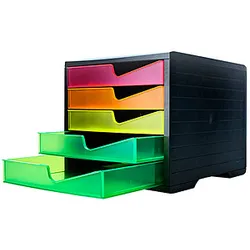 styro Schubladenbox styroswingbox NEONline  neon multi-color 275-8430.2691, DIN C4 mit 5 Schubladen