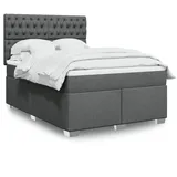 vidaXL Boxspringbett 140 x 200 cm Dunkelgrau