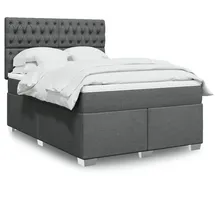 vidaXL Boxspringbett 140 x 200 cm Dunkelgrau