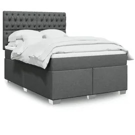 vidaXL Boxspringbett 140 x 200 cm Dunkelgrau