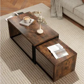 Okwish Couchtisch-Set Braun Holz 90 x 48 x 42 cm