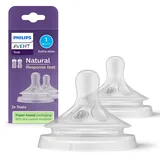 Philips Natural Response - Sauger 1, extra langsame Durchflussrate, 2er-Pack - SCY961/02