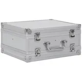 vidaXL Waffenkoffer mit 2 Schlüsseln Gewehrkoffer Pistolenkoffer Jagdkoffer Universalkoffer Alukoffer Aluminium ABS Silbern 31x26x15,2 cm