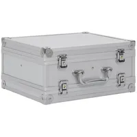 vidaXL Waffenkoffer mit 2 Schlüsseln Gewehrkoffer Pistolenkoffer Jagdkoffer Universalkoffer Alukoffer Aluminium ABS Silbern 31x26x15,2 cm
