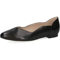 CAPRICE Damen Ballerinas aus Leder Elegant, Schwarz 37