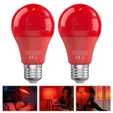 BrightArk 625nm Rotlichtlampe für den Schlaf, 100% Blaulichtblockierung, fördert die Melatoninproduktion, E27 9W LED Rotnachtslichtlampe für Babyzimmer, Schlaf, Lesen, Schlafzimmer, 2er-Pack