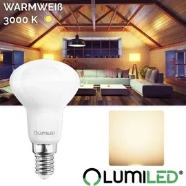 Lumiled LED Lampen E14 R50 6W ersetzt 50W 6 Stück 540lm 3000K Warmweiß 120° 230V Birne Reflektorlampe Reflektor Lichtquelle