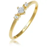 Elli Ringe - Ring Prinzessschliff Diamant (0.13 ct) 585 Gelbgol - Gr. 56 MM - in Gold - für Damen