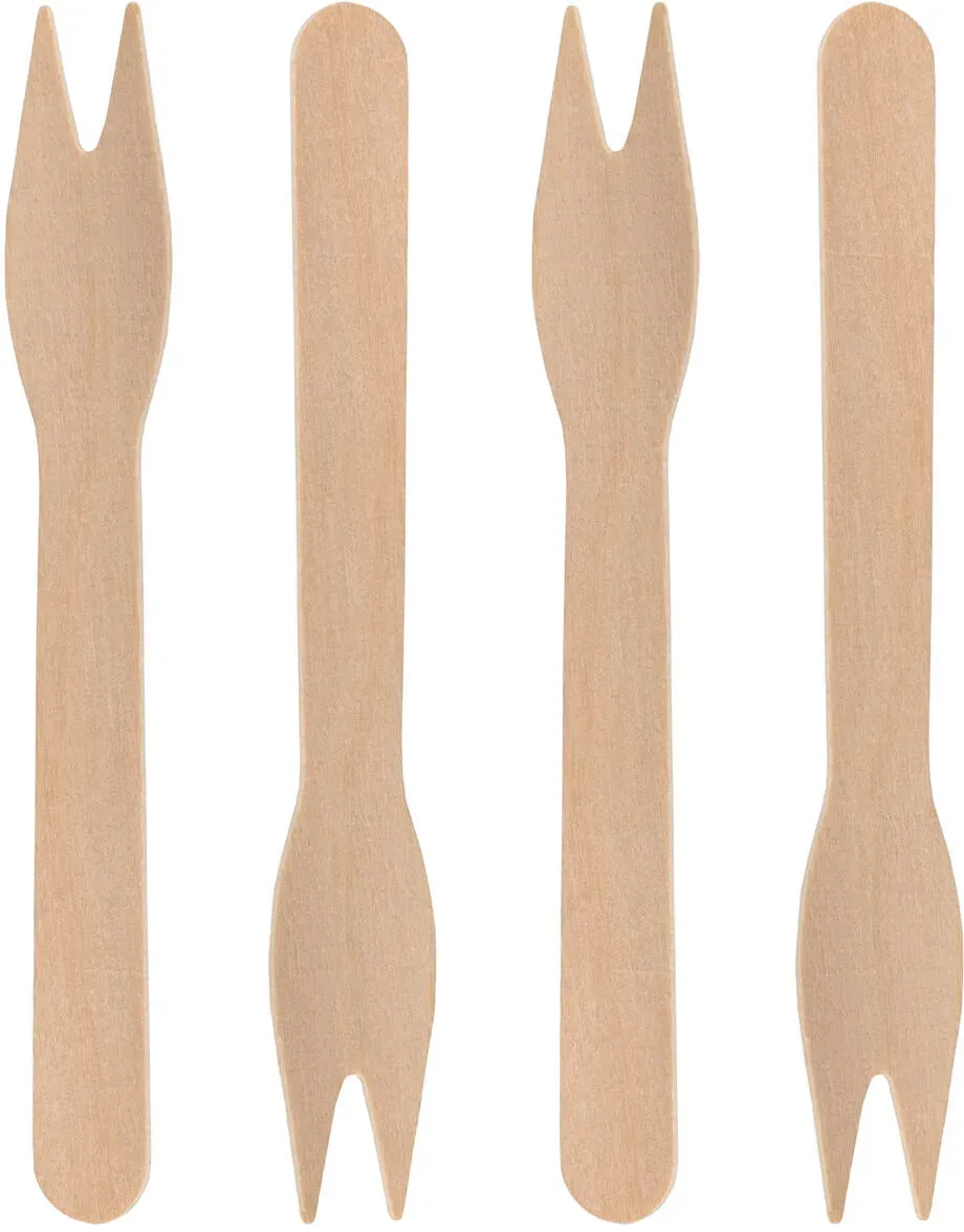 Snackgabeln, aus Holz, 12cm, 500 Stk.
