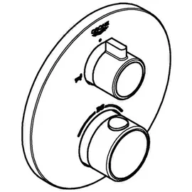 Grohe Grohtherm Thermostat-Wannenbatterie, mit integrierter 2-Wege-Umstellung,