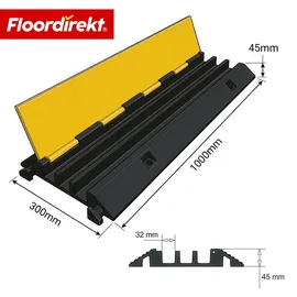 Floordirekt Kabelbrücke Vertex Kabelschutzbrücke 3-kanal bis 10 Tonnen Kabelrampe Mit Klappe