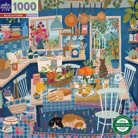 eeBoo PZTBUK Piece&Love Kitchen-1000 pc Puzzle 1000 pcs - Blue Kitchen