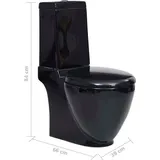 vidaXL Keramik-Toilette mit WC-Sitz Schwarz
